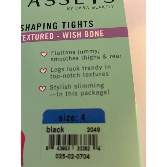 Spanx Assets by Sara Blakely Textured Shaping Tights Size 4 Wish Bone Black - Picture 3 of 5